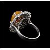 Image 3 : 3.96ct Opal and Diamond Ring - 14KT White Gold