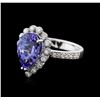 Image 1 : 14KT White Gold 3.73ct Tanzanite and Diamond Ring