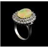 Image 4 : 5.14ct Opal and Diamond Ring - 14KT White Gold