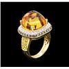 Image 3 : 14.58ct Citrine, Yellow Sapphire and Diamond Ring - 14KT Yellow Gold