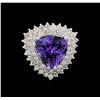 Image 2 : 10.95ct Tanzanite and Diamond Ring - 14KT White Gold