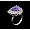 Image 4 : 10.95ct Tanzanite and Diamond Ring - 14KT White Gold