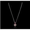 Image 2 : 18KT White Gold 1.40ct Ruby and Diamond Pendant With Chain