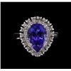 Image 2 : 14KT White Gold 4.25ct Tanzanite and Diamond Ring
