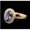 Image 1 : 14KT Rose Gold 3.37ct Tanzanite and Diamond Ring
