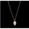 Image 2 : 14KT Rose Gold 19.53ct Opal and Diamond Pendant With Chain