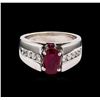 Image 2 : 1.39ct Ruby and Diamond Ring - 14KT White Gold