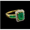 Image 1 : 2.26ctw Emerald and Diamond Ring - 10KT Yellow Gold