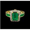 Image 2 : 2.26ctw Emerald and Diamond Ring - 10KT Yellow Gold