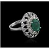 Image 1 : 14KT White Gold 2.60ct Emerald and Diamond Ring