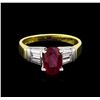 Image 2 : 1.99ct Ruby and Diamond Ring - 18KT Two-Tone Gold