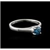 Image 2 : 14KT White Gold 0.47ct Round Cut Fancy Blue Diamond Solitaire Ring