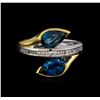 Image 2 : Crayola 2.60ctw Blue Topaz and White Sapphire Ring - .925 Silver