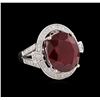 Image 1 : 14KT White Gold 14.49ct Ruby and Diamond Ring