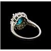 Image 3 : 2.98ct Apatite and Diamond Ring - 14KT White Gold