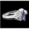 14KT White Gold 1.04ct Tanzanite and Diamond Ring
