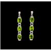 Crayola 15.60ctw Peridot and White Sapphire Earrings - .925 Silver