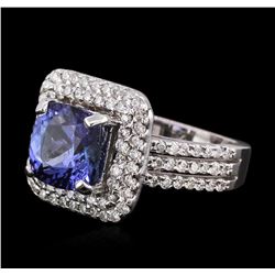 14KT White Gold 2.93ct Tanzanite and Diamond Ring