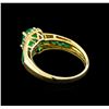 Image 3 : 1.25ctw Emerald and Diamond Ring - 10KT Yellow Gold