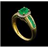 Image 4 : 1.25ctw Emerald and Diamond Ring - 10KT Yellow Gold