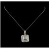 Image 2 : 4.10ctw Diamond Pendant With Chain - 18KT White Gold