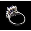 Image 3 : 4.65ct Tanzanite and Diamond Ring - 14KT White Gold