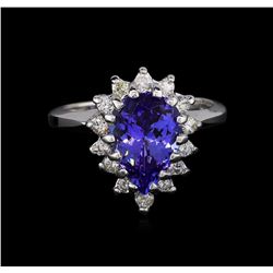 2.88ct Tanzanite and Diamond Ring - 14KT White Gold