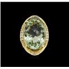 Image 2 : 14KT Yellow Gold 27.45ct Green Quartz and Diamond Ring
