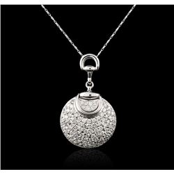 14KT White Gold 2.75ctw Diamond Pendant With Chain