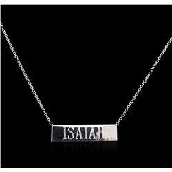 Isaiah Name Tag Necklace - 14KT White Gold