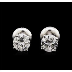 1.17ctw Diamond Stud Earrings - 14KT White Gold