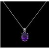 Image 2 : Crayola 8.80ct Amethyst Pendant With Chain - 14K White Gold