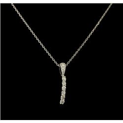 0.15ctw Diamond Pendant With Chain - 14KT White Gold