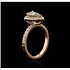 Image 3 : 14KT Rose Gold 1.19ctw Fancy Green Diamond Ring