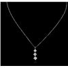 Image 2 : 18KT White Gold 0.85ctw Diamond Pendant With Chain