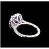 Image 3 : 4.01ct Tanzanite and Diamond Ring - 14KT White Gold