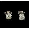 Image 1 : 1.08ctw Diamond Solitaire Earrings - 14KT White Gold