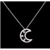 Image 1 : 0.42ctw Diamond Pendant With Chain - 14KT White Gold