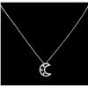 Image 2 : 0.42ctw Diamond Pendant With Chain - 14KT White Gold