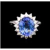 Image 2 : 5.04ct Tanzanite and Diamond Ring - 14KT White Gold