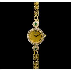 Girard Perregaux 18KT Gold Diamond and Emerald Ladies Watch