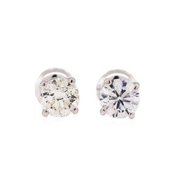 1.05ctw Diamond Stud Earrings - 14KT White Gold