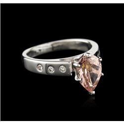 Platinum 1.42ct Morganite and Diamond Ring