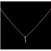 Image 2 : 0.05ctw Diamond Pendant With Chain - 14KT Rose Gold