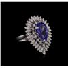 Image 1 : 14KT White Gold 4.29ct Tanzanite and Diamond Ring