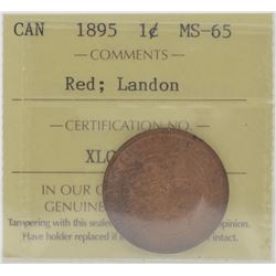 1895 1¢ MS-65 Red. Gem 95% Red. Ex Landon Collection