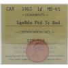 Image 1 : 1965 1¢ LB P5 MS-65 Red ICCS
