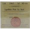 Image 1 : 1965 1¢ LB P5 MS-64 Red ICCS (A)