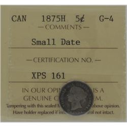 1875H 5¢ G-4 Small Date ICCS