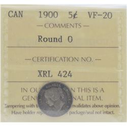 1900 5¢ VF-20 Round O ICCS